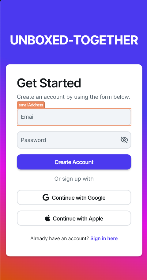 Preview of the Unboxed Together app scanning a product